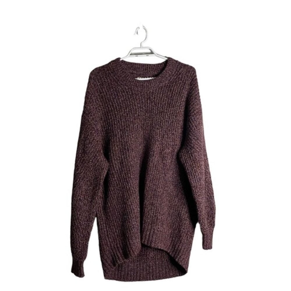 Wilfred Le Fou Women's Purple 100% Merino Wool Soft Knit Sweater